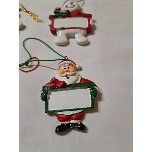 Vintage Lot 4 Holiday Christmas Tree Ornaments Gift Tags You Personalize Craft - Picture 5 of 6